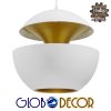 GloboStar® SEVILLE WHITE 01268 Μοντέρνο Κρεμαστό Φωτιστικό Οροφής Μονόφωτο Λευκό Μεταλλικό Φ35 x 33cm