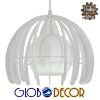 GloboStar® STEPHEN 01225 Μοντέρνο Κρεμαστό Φωτιστικό Οροφής Μονόφωτο Λευκό Μεταλλικό Πλέγμα με Λευκό Γυαλί Φ26 x Y21cm