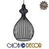 GloboStar® THYDA 01197 Μοντέρνο Κρεμαστό Φωτιστικό Οροφής Μονόφωτο Μαύρο Μεταλλικό Πλέγμα με Υφασμάτινο Εσωτερικό Καπέλο Φ21 x Y40cm 1 GloboStar® THYDA 01197 Μοντέρνο Κρεμαστό Φωτιστικό Οροφής Μονόφωτο Μαύρο Μεταλλικό Πλέγμα με Υφασμάτινο Εσωτερικό Καπέλο Φ21 x Y40cm