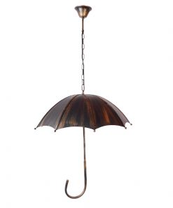 Alternative view of GloboStar® UMBRELLA 01406 Vintage Industrial Κρεμαστό Φωτιστικό Οροφής Πολύφωτο Μαύρο Καφέ Σκουριά Μεταλλικό Φ58 x Υ60cm