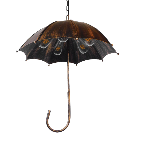 GloboStar® UMBRELLA 01406 Vintage Industrial Κρεμαστό Φωτιστικό Οροφής Πολύφωτο Μαύρο Καφέ Σκουριά Μεταλλικό Φ58 x Υ60cm 5 GloboStar® UMBRELLA 01406 Vintage Industrial Κρεμαστό Φωτιστικό Οροφής Πολύφωτο Μαύρο Καφέ Σκουριά Μεταλλικό Φ58 x Υ60cm - Image 3