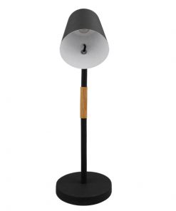 GloboStar® VERITY 01439 Μοντέρνο Επιτραπέζιο Φωτιστικό Πορτατίφ Μονόφωτο Μαύρο Μεταλλικό με Ξύλινες Λεπτομέρειες Φ13 x Υ56cm 10 GloboStar® VERITY 01439 Μοντέρνο Επιτραπέζιο Φωτιστικό Πορτατίφ Μονόφωτο Μαύρο Μεταλλικό με Ξύλινες Λεπτομέρειες Φ13 x Υ56cm 4