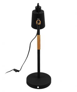 GloboStar® VERITY 01439 Μοντέρνο Επιτραπέζιο Φωτιστικό Πορτατίφ Μονόφωτο Μαύρο Μεταλλικό με Ξύλινες Λεπτομέρειες Φ13 x Υ56cm 11 GloboStar® VERITY 01439 Μοντέρνο Επιτραπέζιο Φωτιστικό Πορτατίφ Μονόφωτο Μαύρο Μεταλλικό με Ξύλινες Λεπτομέρειες Φ13 x Υ56cm 5