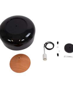 GloboStar® VILI BLACK 01261 Μοντέρνο Κρεμαστό Φωτιστικό Οροφής Μονόφωτο Μαύρο Μεταλλικό Καμπάνα Φ35 x Y27cm 10