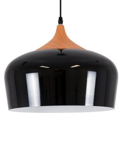 Alternative view of GloboStar® VILI BLACK 01261 Μοντέρνο Κρεμαστό Φωτιστικό Οροφής Μονόφωτο Μαύρο Μεταλλικό Καμπάνα Φ35 x Y27cm