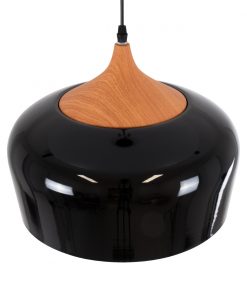 GloboStar® VILI BLACK 01261 Μοντέρνο Κρεμαστό Φωτιστικό Οροφής Μονόφωτο Μαύρο Μεταλλικό Καμπάνα Φ35 x Y27cm 7