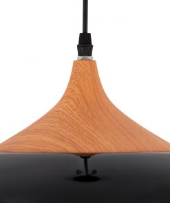 GloboStar® VILI BLACK 01261 Μοντέρνο Κρεμαστό Φωτιστικό Οροφής Μονόφωτο Μαύρο Μεταλλικό Καμπάνα Φ35 x Y27cm 8