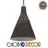 GloboStar® VOLCANO 01080 Μοντέρνο Κρεμαστό Φωτιστικό Οροφής Μονόφωτο Καφέ Τσιμέντο Φ18 x Y25cm