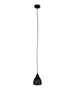 Alternative view of GloboStar® WAVES 01481 Μοντέρνο Κρεμαστό Φωτιστικό Οροφής Μονόφωτο Μεταλλικό Μαύρο Λευκό Καμπάνα Φ13 x Υ14cm