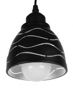 GloboStar® WAVES 01481 Μοντέρνο Κρεμαστό Φωτιστικό Οροφής Μονόφωτο Μεταλλικό Μαύρο Λευκό Καμπάνα Φ13 x Υ14cm 14 GloboStar® WAVES 01481 Μοντέρνο Κρεμαστό Φωτιστικό Οροφής Μονόφωτο Μεταλλικό Μαύρο Λευκό Καμπάνα Φ13 x Υ14cm 5