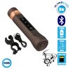 LED Φακός Επαναφορτιζόμενος 8W 800lm Καφέ POWERBANK με Βάση Στήριξης Ποδηλάτου και Υποδοχές SD Card - USB με Ηχείο 3W Bluetooth GloboStar 06207