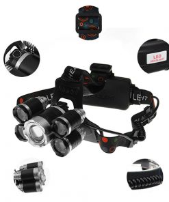 Πανίσχυρος Φακός Κεφαλής LED CREE XML2 T6 CHIP Ασημί Επαναφορτιζόμενος 5000 Lumen 5200mAh GloboStar 05998 5