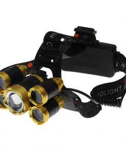 Alternative view of Πανίσχυρος Φακός Κεφαλής LED CREE XML2-T6 CHIP Χρυσό Επαναφορτιζόμενος 5000 Lumen 5200mAh GloboStar 05999