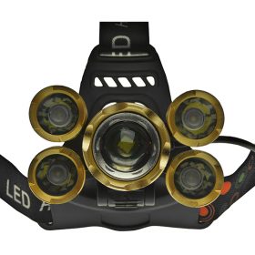 Πανίσχυρος Φακός Κεφαλής LED CREE XML2 T6 CHIP Χρυσό Επαναφορτιζόμενος 5000 Lumen 5200mAh GloboStar 05999 8