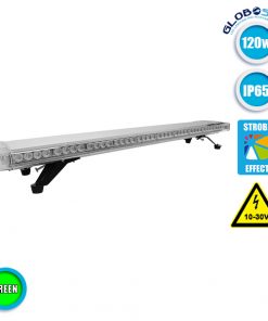 Φάρος Ασφάλειας Security Σήμανσης STROBO Οροφής Αυτοκινήτου - Φορτηγού 118CM Πράσινος LED 120W 10-30 Volt με Controller Εναλλαγής Εφέ Προγραμμάτων GloboStar 34320