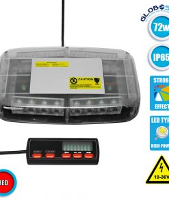 Φάρος Πυροσβεστικής Οροφής Αυτοκινήτου 72W 10-30V IP65 Αδιάβροχος Κόκκινος GloboStar 34238