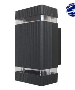 Φωτιστικό Τοίχου Quatro Μαύρο Ματ Αλουμινίου Αδιάβροχο IP65 Up / Down Gu10 GloboStar 90046