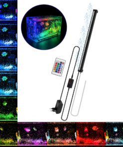 GloboStar® GLOBOSTAR® AQUARIUS 79676 Φωτιστικό Ενυδρείου με Οξυγονωτή & IR Ασύρματο Χειριστήριο LED 18W 900lm 120° AC 220-240V Αδιάβροχο IP65 Πολύχρωμο RGB Dimmable - Sanan SMD Chip - Μαύρο - Μ45 x Π2.8 x Υ1.3cm - 2 Χρόνια Εγγύηση