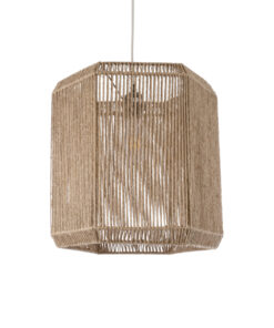 GloboStar® GLOBOSTAR® CAYMAN 00519 Boho Κρεμαστό Φωτιστικό Οροφής με Ντουί 1 x E27 AC 220-240V IP20 - Μπεζ - Μ40 x Π40 x Υ40cm