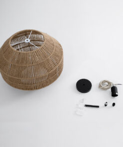 GLOBOSTAR® CAYMAN 00522 Boho Κρεμαστό Φωτιστικό Οροφής με Ντουί 1 x E27 AC 220-240V IP20 - Μπεζ - Μ40 x Π40 x Υ30cm 20 00522 10