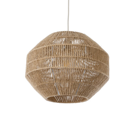 GloboStar® GLOBOSTAR® CAYMAN 00522 Boho Κρεμαστό Φωτιστικό Οροφής με Ντουί 1 x E27 AC 220-240V IP20 - Μπεζ - Μ40 x Π40 x Υ30cm