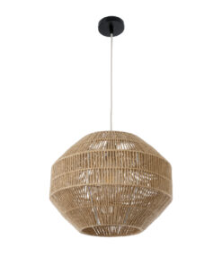 GLOBOSTAR® CAYMAN 00522 Boho Κρεμαστό Φωτιστικό Οροφής με Ντουί 1 x E27 AC 220-240V IP20 - Μπεζ - Μ40 x Π40 x Υ30cm 14 00522 4