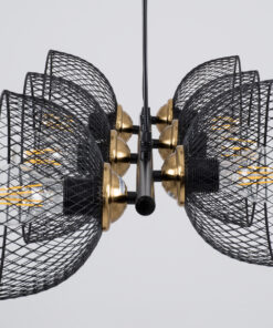 GLOBOSTAR® VERONA 00587 Μοντέρνο Κρεμαστό Φωτιστικό Οροφής με Ντουί 6 x E27 AC 220-240V IP20 - Μαύρο & Χρυσό - Μ100 x Π28 x Υ20cm 15 00587 6