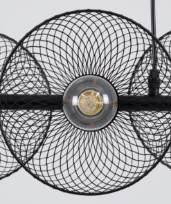 GLOBOSTAR® VERONA 00587 Μοντέρνο Κρεμαστό Φωτιστικό Οροφής με Ντουί 6 x E27 AC 220-240V IP20 - Μαύρο & Χρυσό - Μ100 x Π28 x Υ20cm 16 00587 7