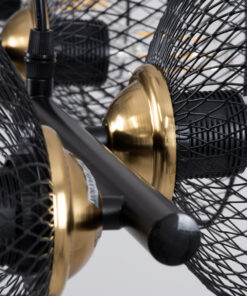 GLOBOSTAR® VERONA 00587 Μοντέρνο Κρεμαστό Φωτιστικό Οροφής με Ντουί 6 x E27 AC 220-240V IP20 - Μαύρο & Χρυσό - Μ100 x Π28 x Υ20cm 17 00587 8