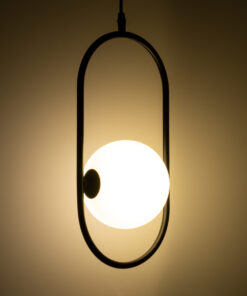 Alternative view of GLOBOSTAR® HAMBURG 00589 Μοντέρνο Κρεμαστό Φωτιστικό Οροφής με Ντουί 1 x E27 AC 220-240V IP20 - Μαύρο & Λευκό - Μ20 x Π15 x Υ40cm