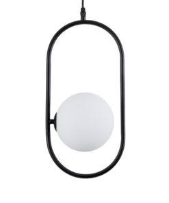 GLOBOSTAR® HAMBURG 00589 Μοντέρνο Κρεμαστό Φωτιστικό Οροφής με Ντουί 1 x E27 AC 220-240V IP20 - Μαύρο & Λευκό - Μ20 x Π15 x Υ40cm 17 00589 4