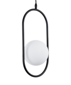 GLOBOSTAR® HAMBURG 00589 Μοντέρνο Κρεμαστό Φωτιστικό Οροφής με Ντουί 1 x E27 AC 220-240V IP20 - Μαύρο & Λευκό - Μ20 x Π15 x Υ40cm 19 00589 6