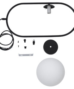 GLOBOSTAR® HAMBURG 00591 Μοντέρνο Κρεμαστό Φωτιστικό Οροφής με Ντουί 1 x E14 AC 220-240V IP20 - Μαύρο & Λευκό - Μ25 x Π20 x Υ50cm 25 00591 12