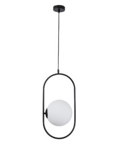 GLOBOSTAR® HAMBURG 00591 Μοντέρνο Κρεμαστό Φωτιστικό Οροφής με Ντουί 1 x E14 AC 220-240V IP20 - Μαύρο & Λευκό - Μ25 x Π20 x Υ50cm 16 00591 3