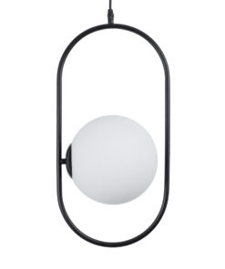 GLOBOSTAR® HAMBURG 00591 Μοντέρνο Κρεμαστό Φωτιστικό Οροφής με Ντουί 1 x E14 AC 220-240V IP20 - Μαύρο & Λευκό - Μ25 x Π20 x Υ50cm 17 00591 4