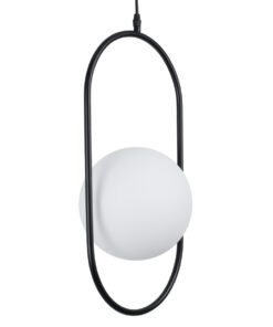 GLOBOSTAR® HAMBURG 00591 Μοντέρνο Κρεμαστό Φωτιστικό Οροφής με Ντουί 1 x E14 AC 220-240V IP20 - Μαύρο & Λευκό - Μ25 x Π20 x Υ50cm 19 00591 6