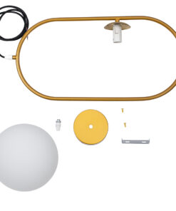 GLOBOSTAR® HAMBURG 00592 Μοντέρνο Κρεμαστό Φωτιστικό Οροφής με Ντουί 1 x E14 AC 220-240V IP20 - Χρυσό & Λευκό - Μ25 x Π20 x Υ50cm 26 00592 12