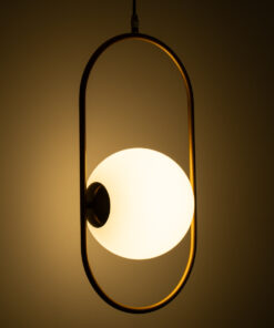 Alternative view of GLOBOSTAR® HAMBURG 00592 Μοντέρνο Κρεμαστό Φωτιστικό Οροφής με Ντουί 1 x E14 AC 220-240V IP20 - Χρυσό & Λευκό - Μ25 x Π20 x Υ50cm