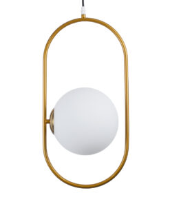 GLOBOSTAR® HAMBURG 00592 Μοντέρνο Κρεμαστό Φωτιστικό Οροφής με Ντουί 1 x E14 AC 220-240V IP20 - Χρυσό & Λευκό - Μ25 x Π20 x Υ50cm 18 00592 4