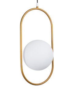 GLOBOSTAR® HAMBURG 00592 Μοντέρνο Κρεμαστό Φωτιστικό Οροφής με Ντουί 1 x E14 AC 220-240V IP20 - Χρυσό & Λευκό - Μ25 x Π20 x Υ50cm 20 00592 6