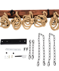 GLOBOSTAR® VIKING 00607 Boho Κρεμαστό Φωτιστικό Οροφής με Ντουί 10 x E27 AC 220-240V IP20 - Καφε & Μπεζ - Μ108 x Π11 x Υ220cm 21 00607 10