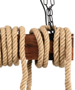 GLOBOSTAR® VIKING 00607 Boho Κρεμαστό Φωτιστικό Οροφής με Ντουί 10 x E27 AC 220-240V IP20 - Καφε & Μπεζ - Μ108 x Π11 x Υ220cm 19 00607 8