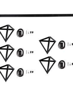 GLOBOSTAR® TRIANGLE 00608 Μοντέρνο Κρεμαστό Φωτιστικό Οροφής με Ντουί 5 x E27 AC 220-240V IP20 - Μαύρο - Μ170 x Π22 x Y130cm 21 00608 10