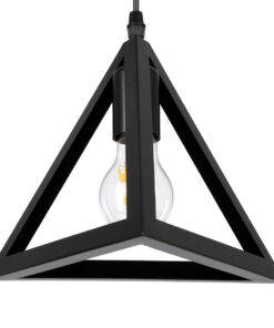 GLOBOSTAR® TRIANGLE 00608 Μοντέρνο Κρεμαστό Φωτιστικό Οροφής με Ντουί 5 x E27 AC 220-240V IP20 - Μαύρο - Μ170 x Π22 x Y130cm 17 00608 6