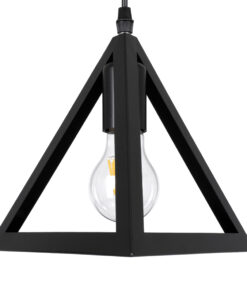 GLOBOSTAR® TRIANGLE 00608 Μοντέρνο Κρεμαστό Φωτιστικό Οροφής με Ντουί 5 x E27 AC 220-240V IP20 - Μαύρο - Μ170 x Π22 x Y130cm 18 00608 7