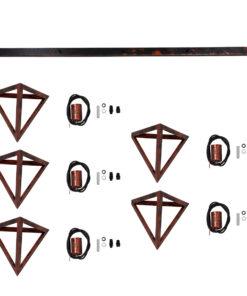 GLOBOSTAR® TRIANGLE 00609 Μοντέρνο Κρεμαστό Φωτιστικό Οροφής με Ντουί 5 x E27 AC 220-240V IP20 - Χάλκινο - Μ170 x Π22 x Y130cm 21 00609 10