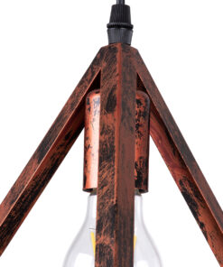 GLOBOSTAR® TRIANGLE 00609 Μοντέρνο Κρεμαστό Φωτιστικό Οροφής με Ντουί 5 x E27 AC 220-240V IP20 - Χάλκινο - Μ170 x Π22 x Y130cm 16 00609 5