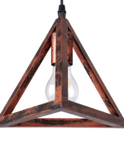 GLOBOSTAR® TRIANGLE 00609 Μοντέρνο Κρεμαστό Φωτιστικό Οροφής με Ντουί 5 x E27 AC 220-240V IP20 - Χάλκινο - Μ170 x Π22 x Y130cm 17 00609 6