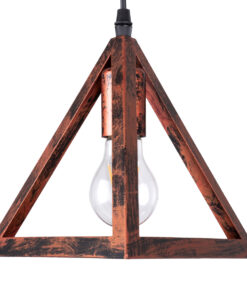 GLOBOSTAR® TRIANGLE 00609 Μοντέρνο Κρεμαστό Φωτιστικό Οροφής με Ντουί 5 x E27 AC 220-240V IP20 - Χάλκινο - Μ170 x Π22 x Y130cm 18 00609 7