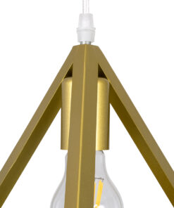 GLOBOSTAR® TRIANGLE 00610 Μοντέρνο Κρεμαστό Φωτιστικό Οροφής με Ντουί 5 x E27 AC 220-240V IP20 - Χρυσό - Μ170 x Π22 x Y130cm 17 00610 5